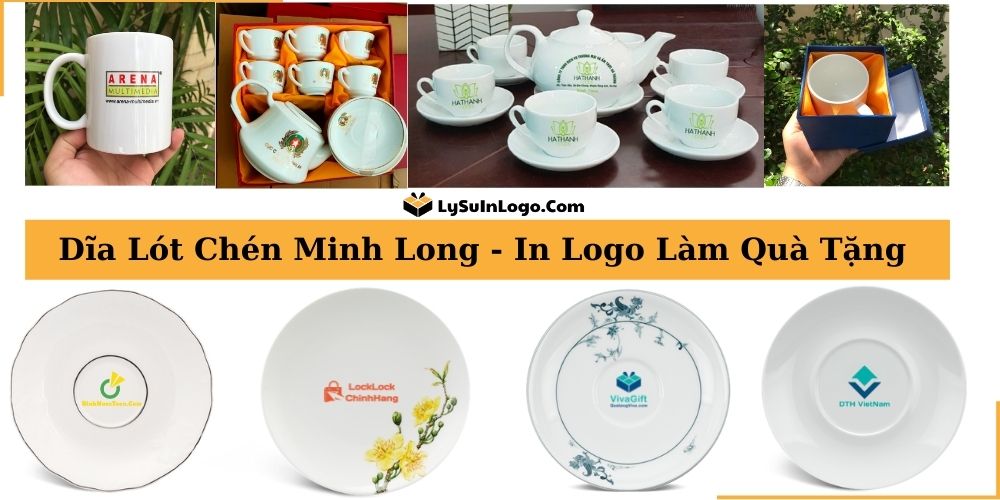 Dĩa lót chén Minh Long in logo