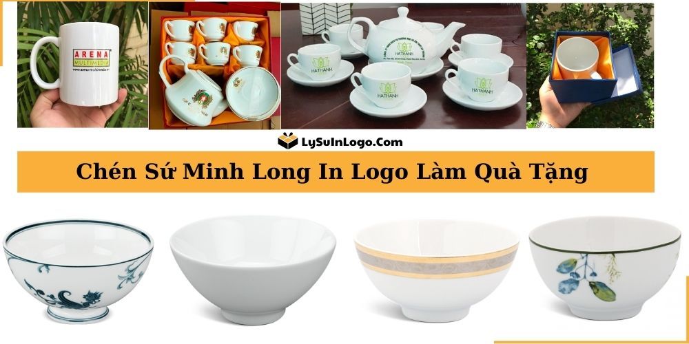 Chén sứ Minh Long in logo