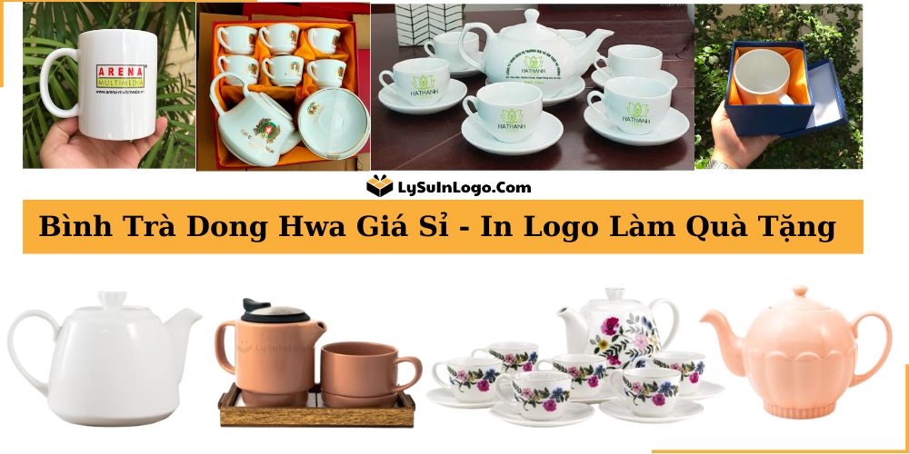 Bộ ấm trà dong hwa in logo
