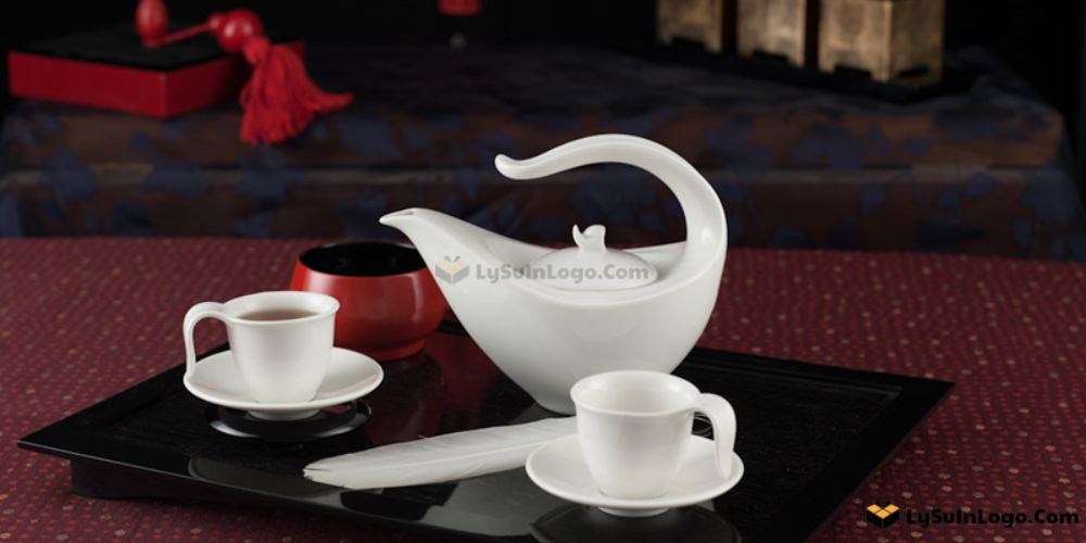 Bộ ấm trà trắng Minh Long (2)