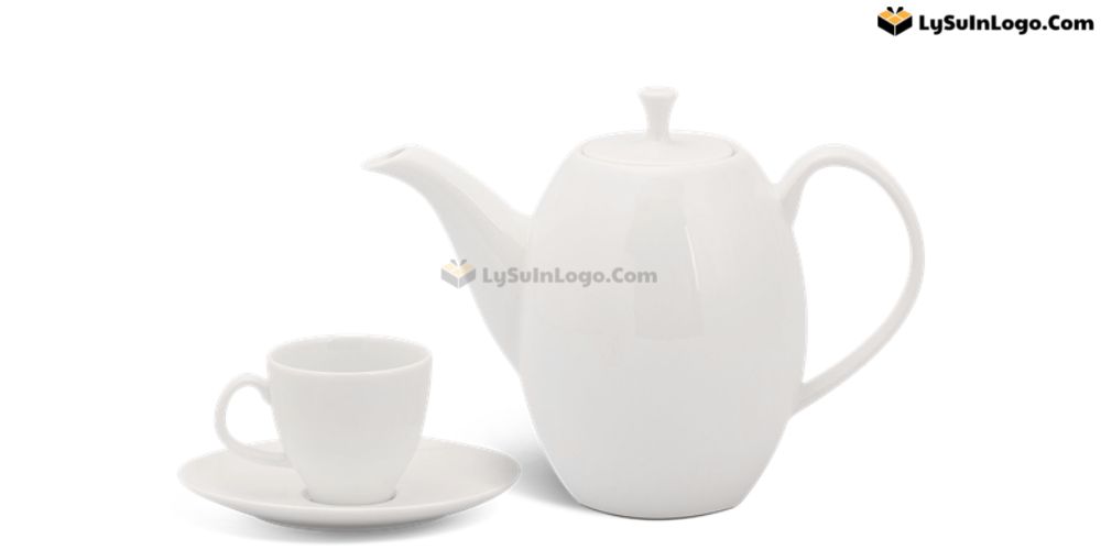 Bộ ấm trà trắng Minh Long (6)